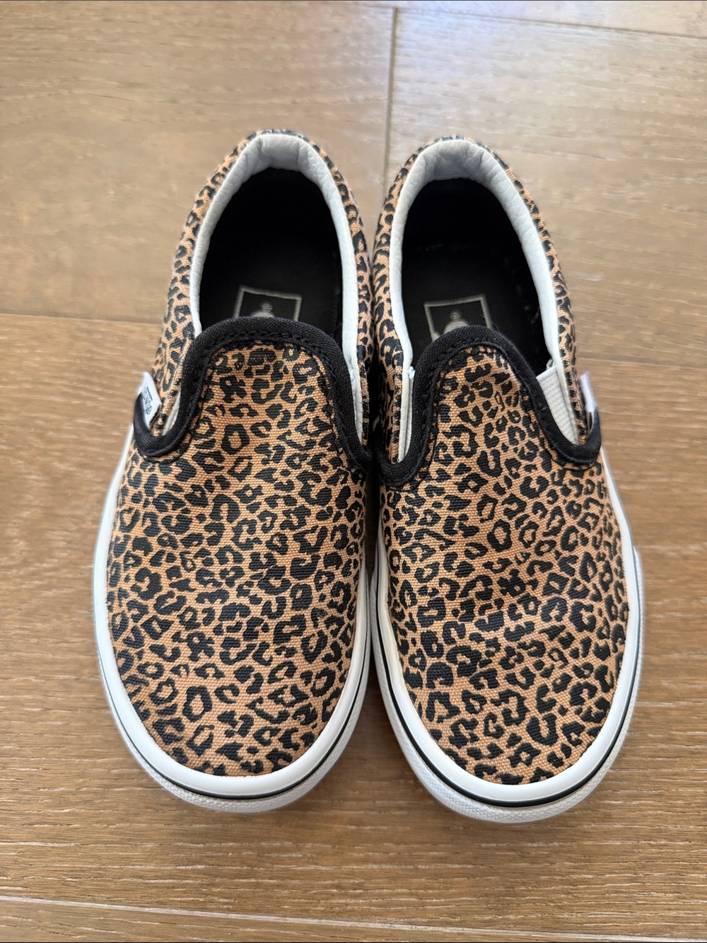 Vans Kids Slip-On Sneakers - Leopard Print Tan & Black